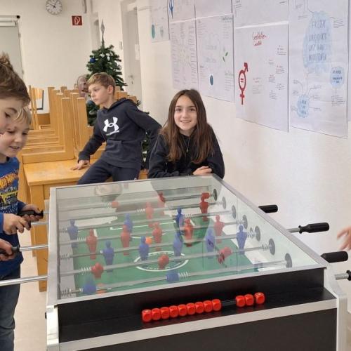 besuch an der ms haiming tischfußball